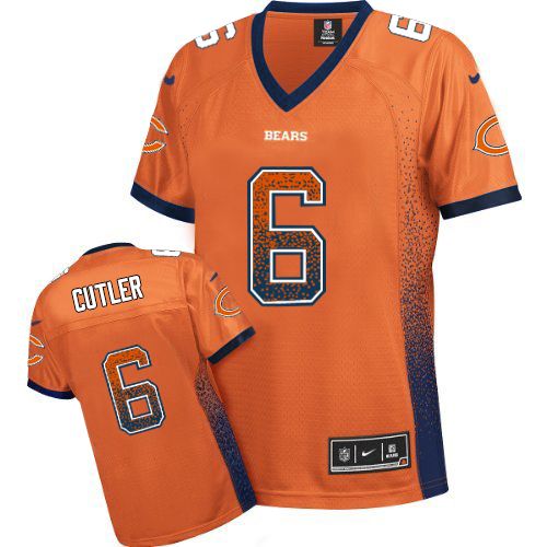 Women's Limited Jay Cutler Nike Jersey Orange - #6 Drift Fashion NFL Chicago Bears